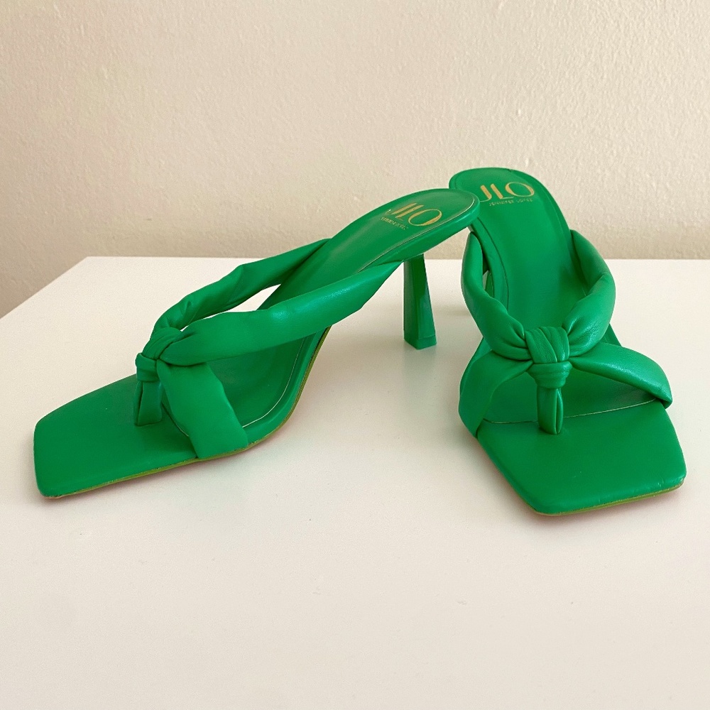 Jennifer Lopez | Kelly Green Heel Open Toe | Womens Size 8